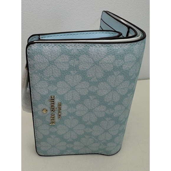 Coming 5/2 Kate Spade Signature Blue Glow, Spade Flower Bifold Wallet NWT - Picture 5 of 7